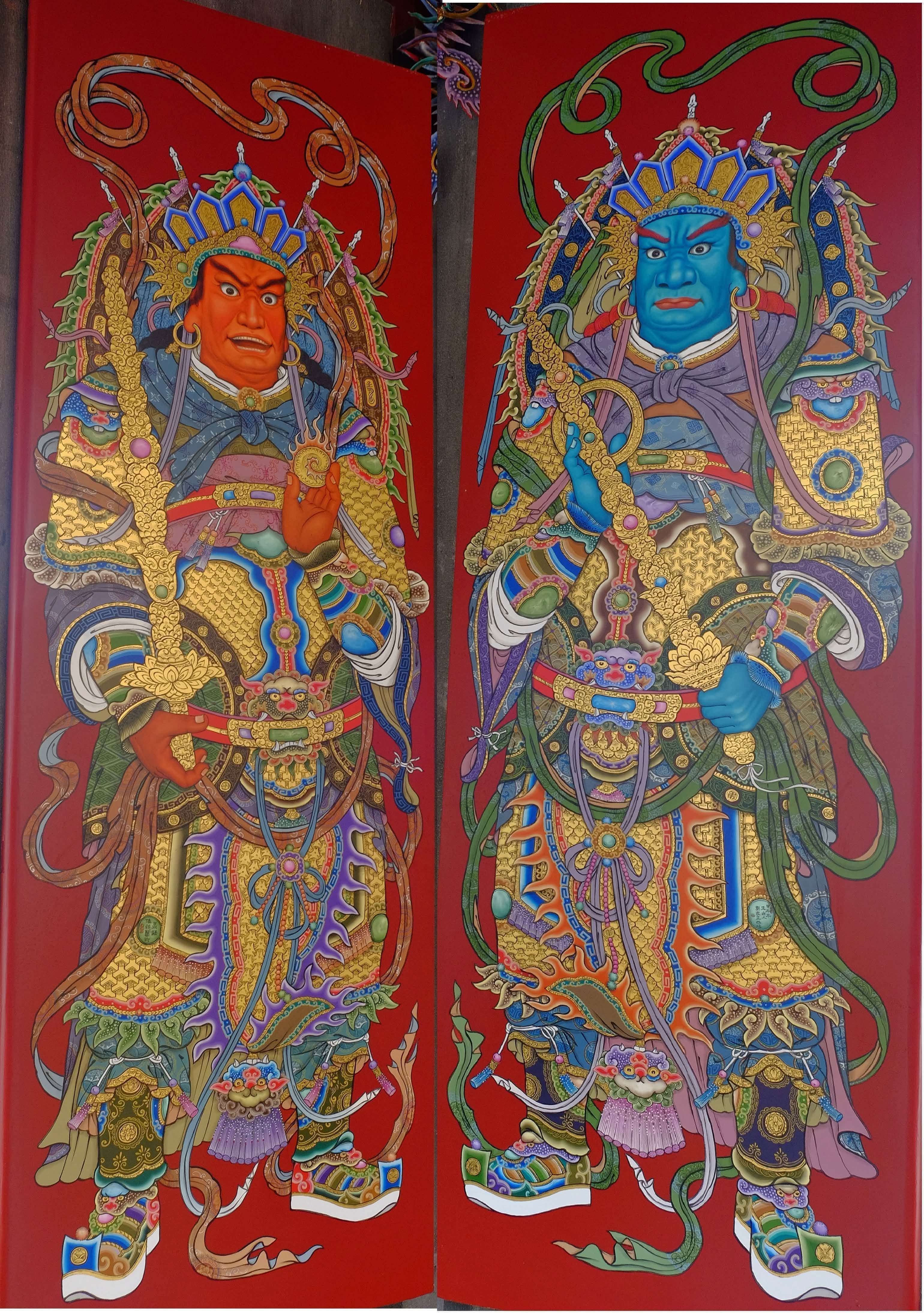 A pair of Door Gods in temple