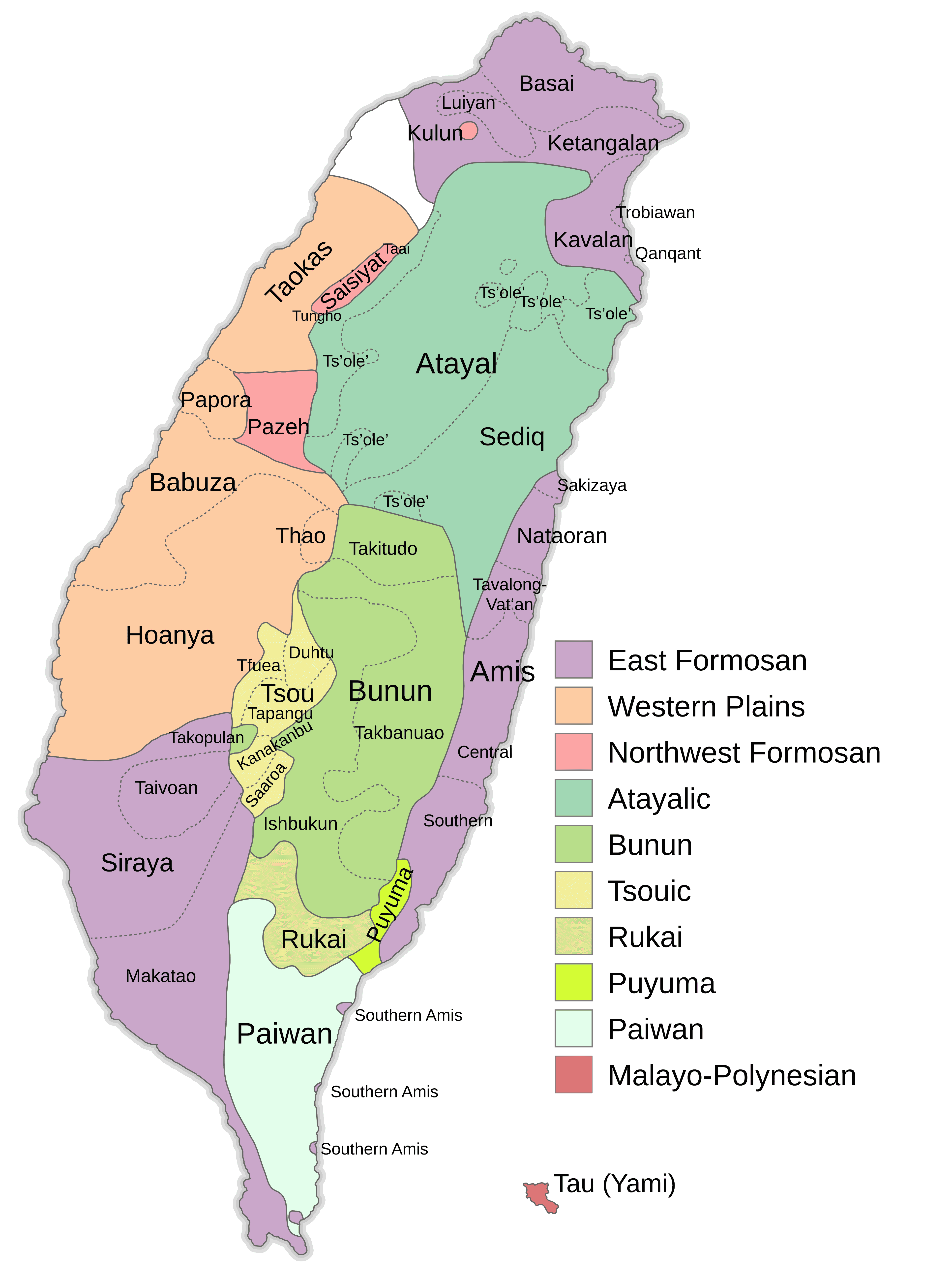Map of Taiwanese indigenous population