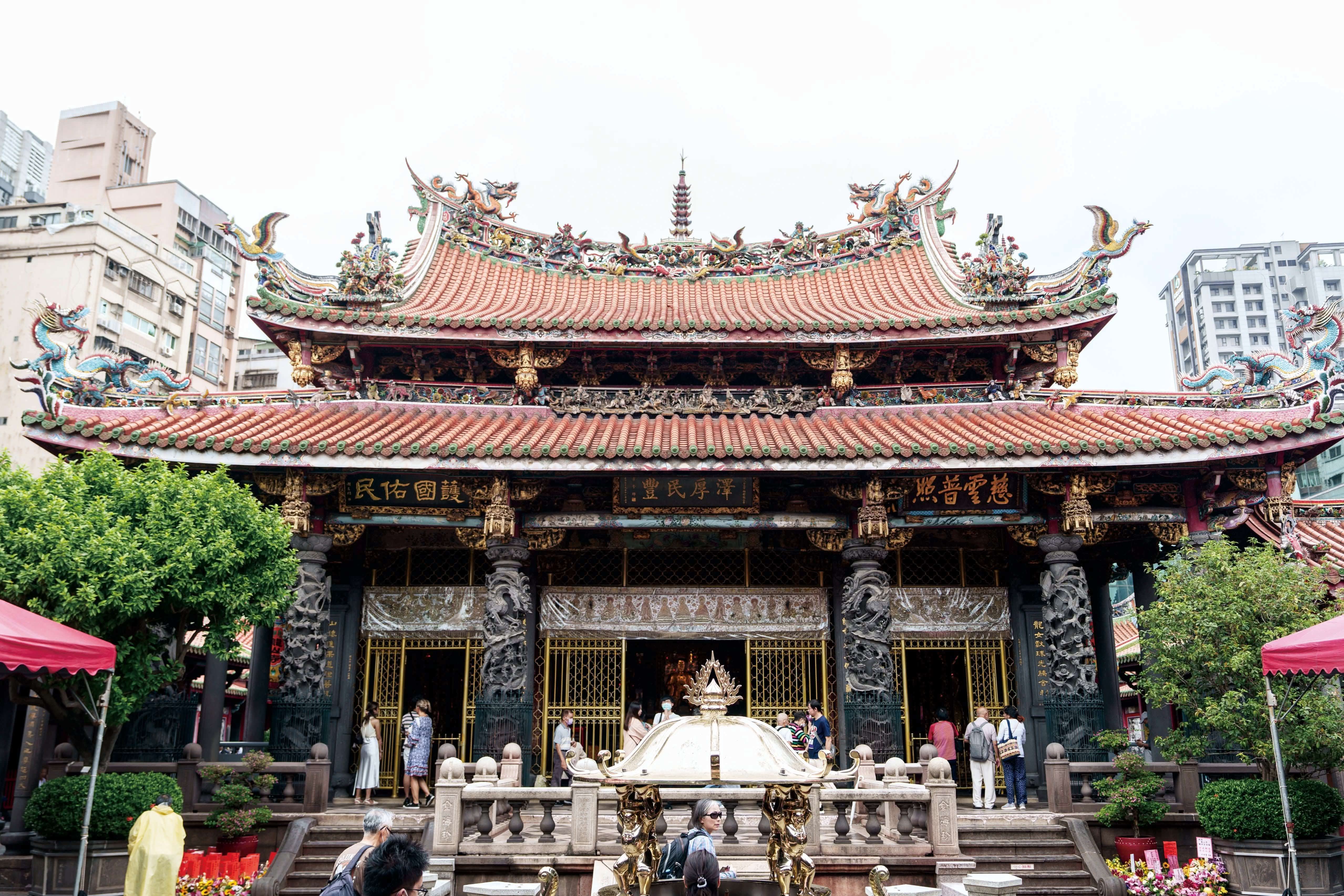 Longshan Temple in Taipei. It is one of the most iconic temples in Taiwan built in 1740.